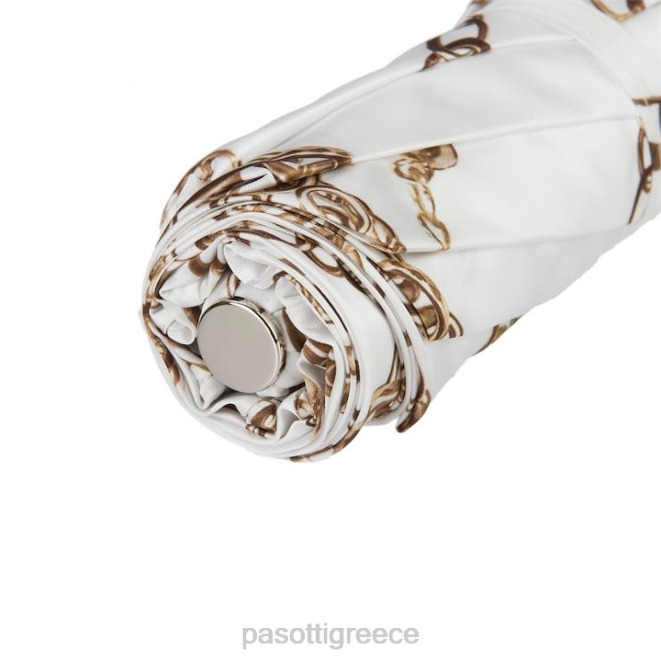 ομπρέλα | PASOTTI 257 58002-9 s15 - αλυσίδες τύπωμα λευκή πτυσσόμενη ομπρέλα 2N6B8616 γυναίκες